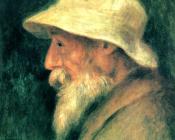 Self-Portrait with a White Hat - Pierre Auguste Renoir